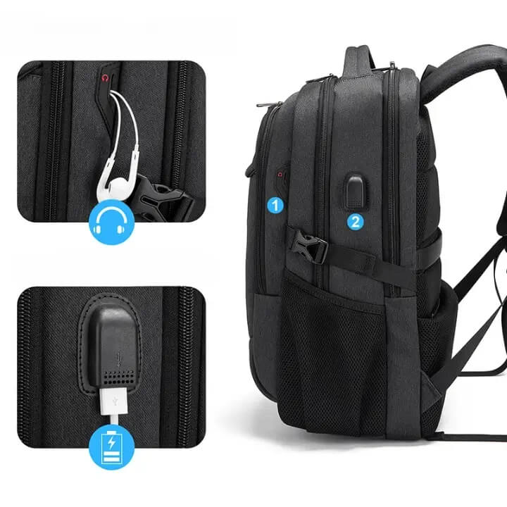 Mochila Executiva Blackstone - Notebook 17'', Impermeável e Porta USB